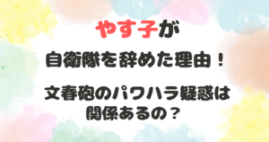 やす子が自衛隊を辞めた理由